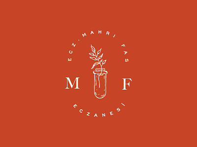 Mahri Fas Pharmacy branding bronze eczane handdraw istanbul logo logotype pharmacy test tube vintage