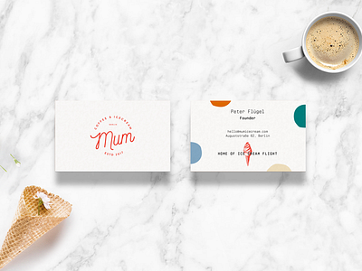 Mum Coffee and Icecream branding business card coffee colorful dondurma graphic design icecream kartvizit typography