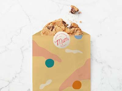Mum Coffee & Icecream berlin branding cafe cookie graphic design packaging paper bag soft color texture