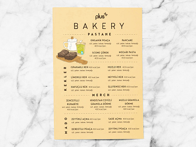 Plus Kitchen Bakery Menu