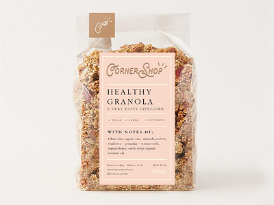 Granola Packaging branding daily free granola granola packaging healthy food packaging label design minimal packaging paleo pink simple packaging typography vegan