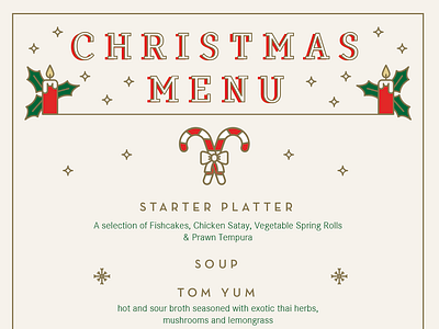 Christmas Menu christmas christmas menu dubai food fuchsia restaurant graphic design illustration layout menu menu design restaurant thai typography xmas