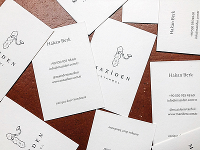 Maziden Istanbul antique branding business card card design illustration istanbul logo logotype maziden istanbul minimal typography