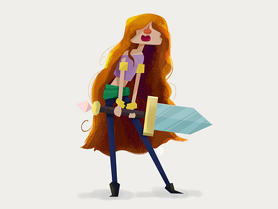 Character Design cartoon character design design digital art fantasy ginger girl illustration sword warrior