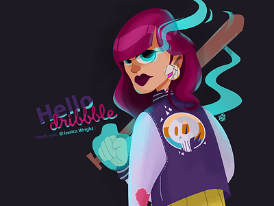 Hello, Dribbble! cartoon character design design digital art fantasy girl illustration magic urban wicth