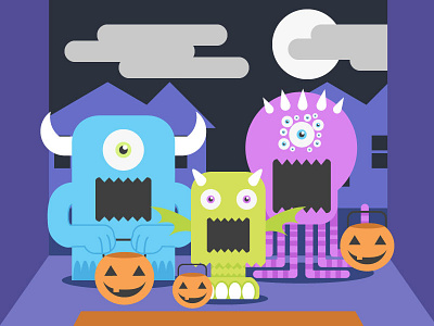 Trick or Treat halloween illustrator monsters vector