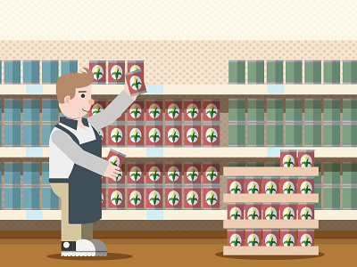 Grocery Store character design grocery store illustrator market stock boy vector
