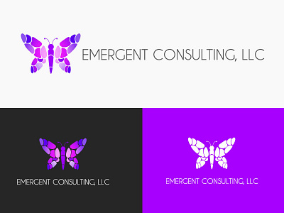 Emergent Consulting Logo branding business butterfly illustration logo
