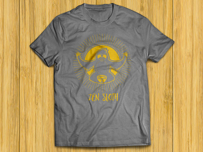 Zen Sloth concept design meditation peace sloth t shirt zen