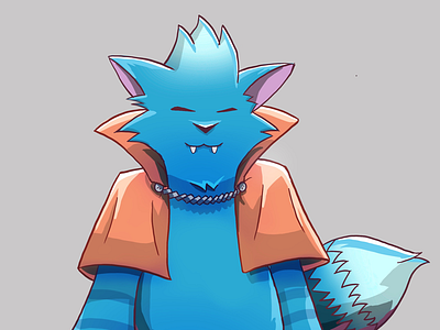 Blue Critter 2d character creature graphic design illustration monster procreate