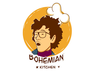 Bohemian Kitchen logo design branding design flat icon illustrator logo minimal procreate type vector