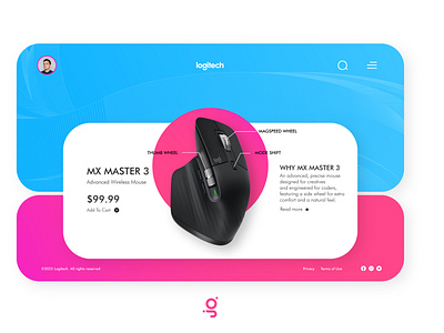 Mx Master 3 UI design interface design landing page logitech minimal tech ui ux web