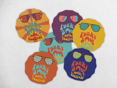 Stickers for funk music festival