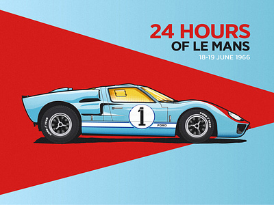 Ford GT40 Le Mans car design ford gt40 illustrator ishu vector