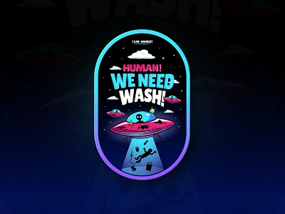 UFO Carwash / Sticker carwash design detailing illustration ishu sticker texture ufo vector