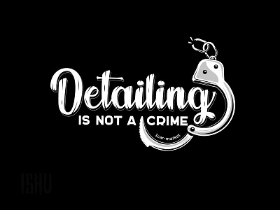 Detailing is not a crime detailing illustrator ishu lettering not a crime sticker vector