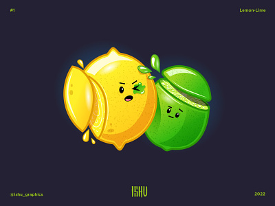 Lemon-Lime fruits ill illustration illustrator ishu lemon lime texture vector