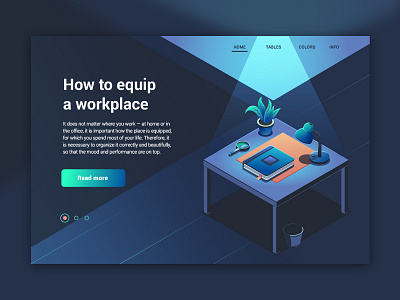 Workplace concept flat isometric lights worplace