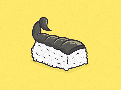 Scorpio sushi danger design illustration illustrator ishu japan rice scorpion sushi texture vector yellow