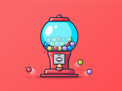 Candy machine ball candy design gradient illustration illustrator ishu machine red texture vector