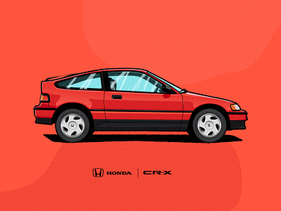 Honda CRX – 1990 car crx design honda illustration illustrator ishu red texture vector