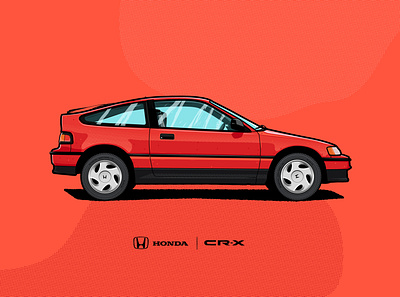 Honda CRX – 1990 car crx design honda illustration illustrator ishu red texture vector