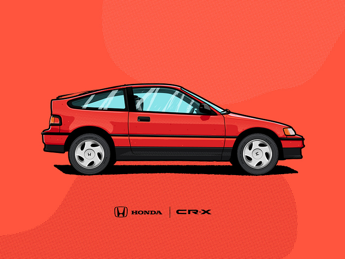 Honda CRX – 1990 by Andrey on Dribbble