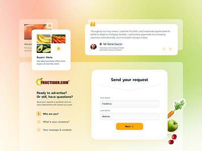 Website UI elements 2020 design design fruits gradient juice reviews smooth ui ux website