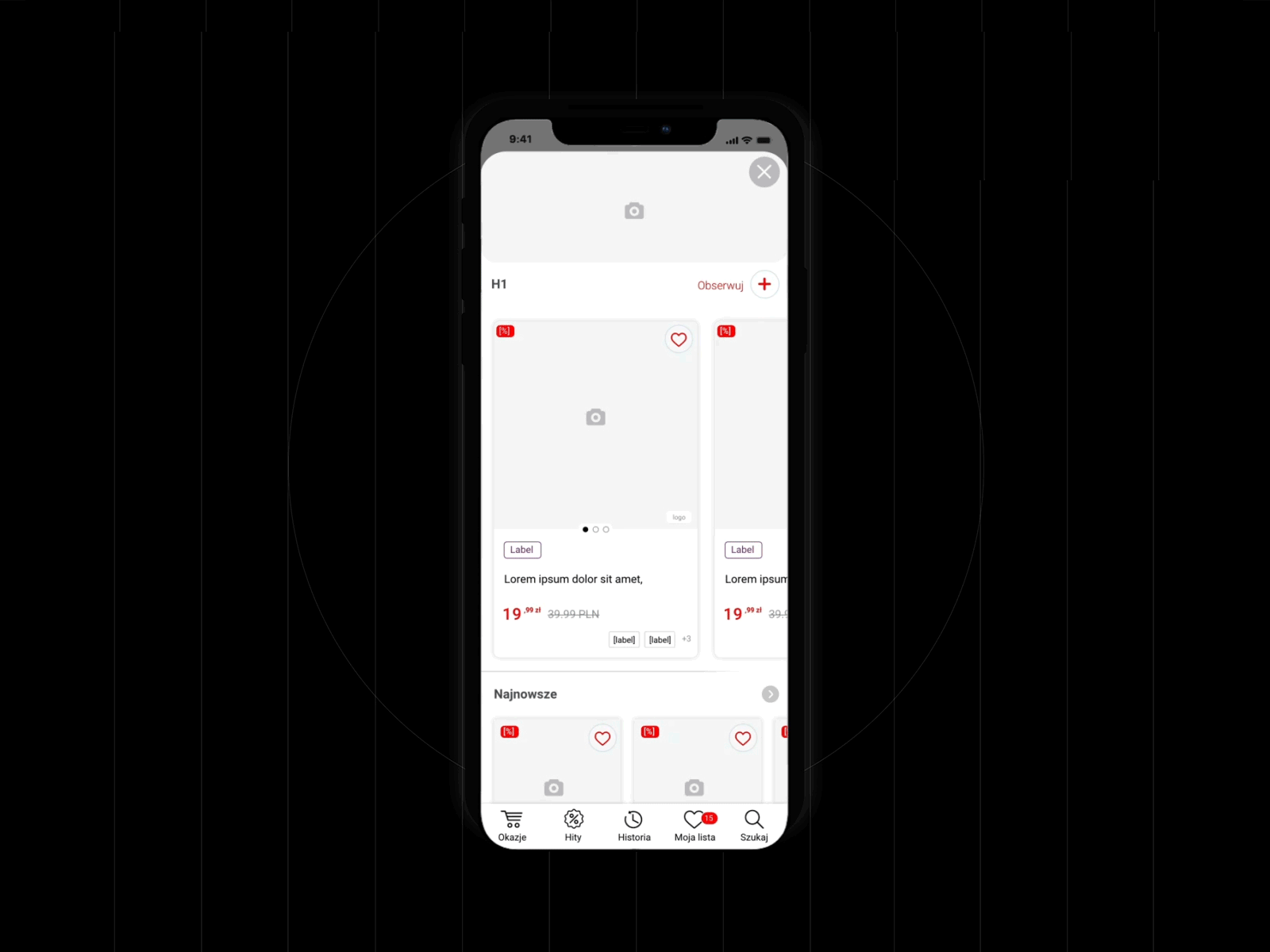 WP Okazje - wireframes grayscale hi fi high fidelity mockup prototype ui uiux wireframe wireframing