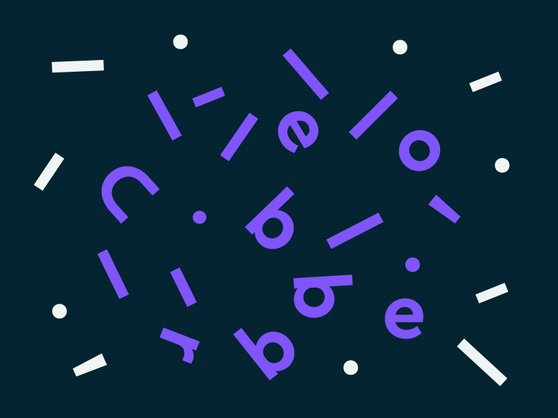 Blinkist Dribbble Debut aftereffect animation app blinkist debut debutshot designer graphic design hello illustrator letters purple reading segments type type art typography vector