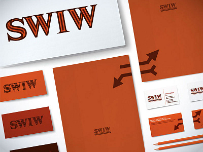 Swiw arrow branding business cards logo south west industrial welding stationary