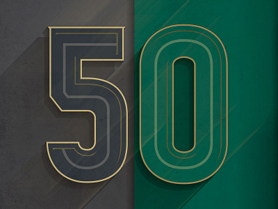 50 Yard Line 50 drop cap editorial magazine numbers sports typography