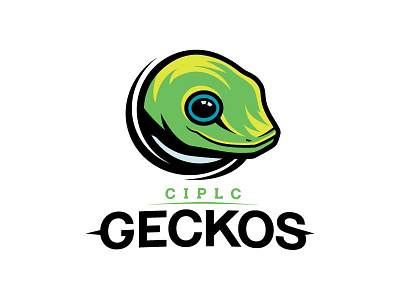 Ciplc Geckos gecko logo mascot school sports typography