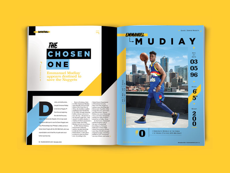 Editorial Design By Nick Heckman March2016 dropcap headline magazine layout basketball sports typography design publication editorial