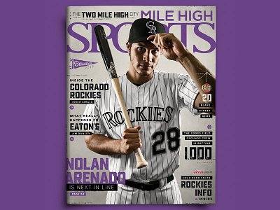 Mile High Sports - April 2016 baseball cover editorial headline magazine masthead publication sports typography