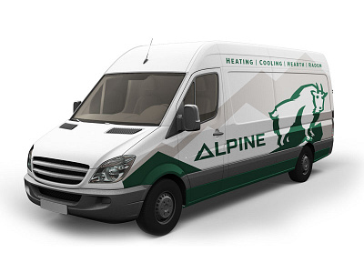 Alpine Van branding car decal icon identity logo logotype typography van vehicle wordmark wrap