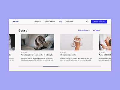 Ani-Mar • Vet Hospital Website Redesign [Blog] blog design minimal pets redesign ui ux web design website