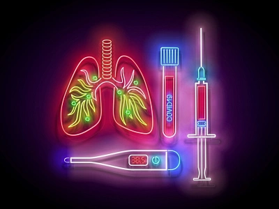 Neon Light Pandemic Illustration 3d coronavirus covid 19 covid19 illness neon pandemic pneumonia prevention stayhome vector virus