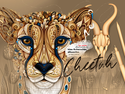 Cheetah, vector illustration 3d animal cheetah illustration pattern print print design realistic vector