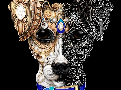 Jack Russell Terrier Vector Illustration 2018 3d animal dog doodle ornament realistic sketch symbol vector work in progress zodiac