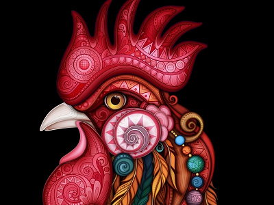 Rooster Vector Illustration 2017 3d animal bird cock doodle print realistic rooster vector zodiac