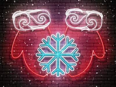 Neon Light Christmas Greeting Card