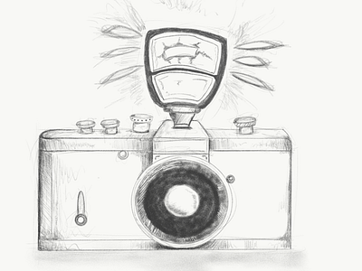 Camera with Flash camera design drawing illustration ipad ipad pro pencil sketch