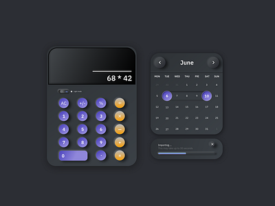 Neumorphic Calculator and Date Picker