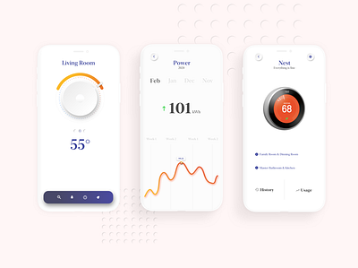 Nest App 2020 2020 trend app art dataviz design flat design google nest neumorphic neumorphism product design styles temperature trending trendy ui uidesign visual design