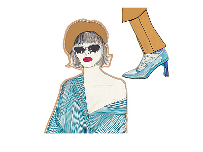 PFW acrylic drawing fashion girl illustration watercolor