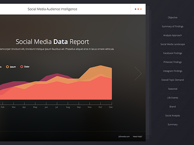 Side Menu app clean concept dark graph menu side menu social ui ux web app