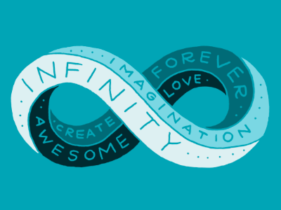 Infinity & favorite words 3d awesome create drawing illustration imagination love typography words