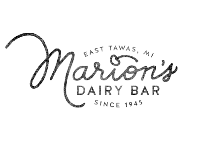 Marion's Logo bar branding dairy icecream identity lettering logo stamp typography