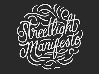 Streetlight Manifesto design flourishes handlettering script teeshirt